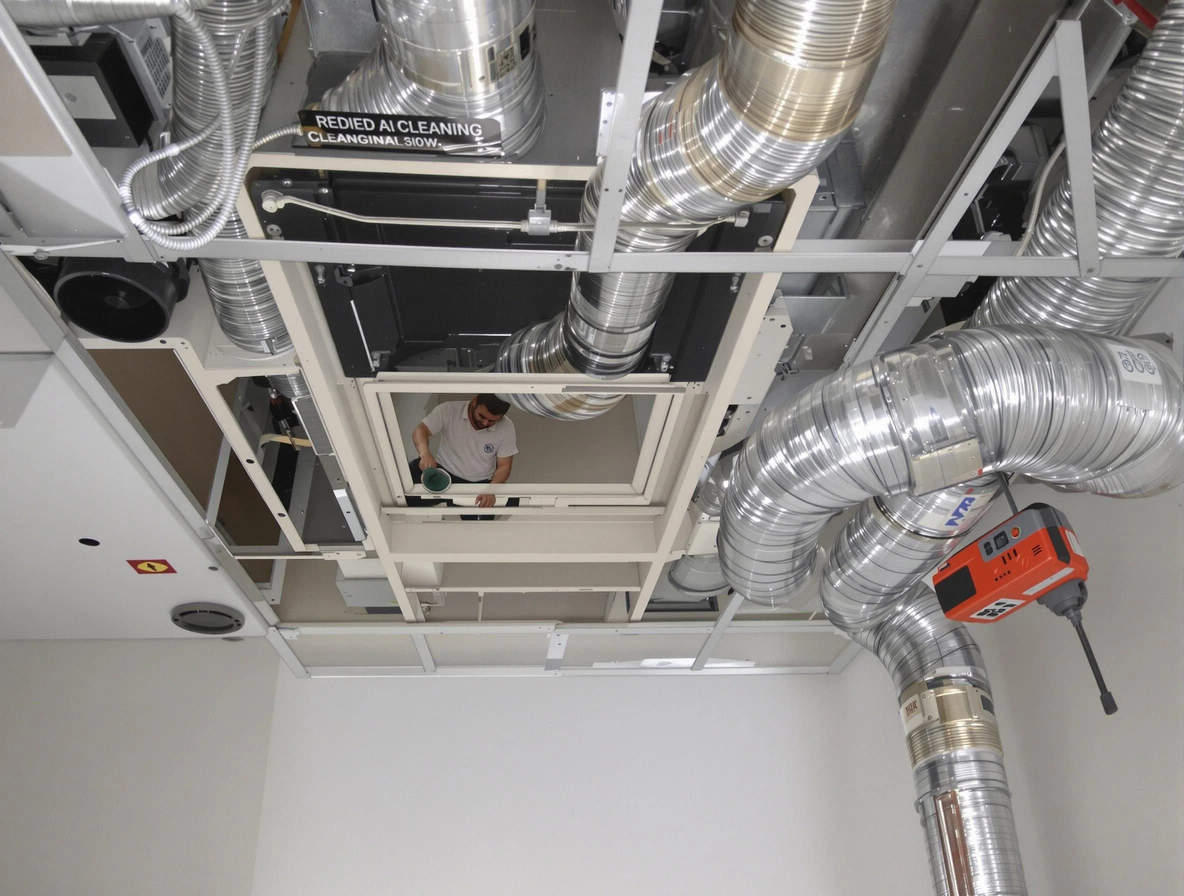 Marlborough Air Duct Cleaning technician performing detailed central duct system cleaning in Marlborough