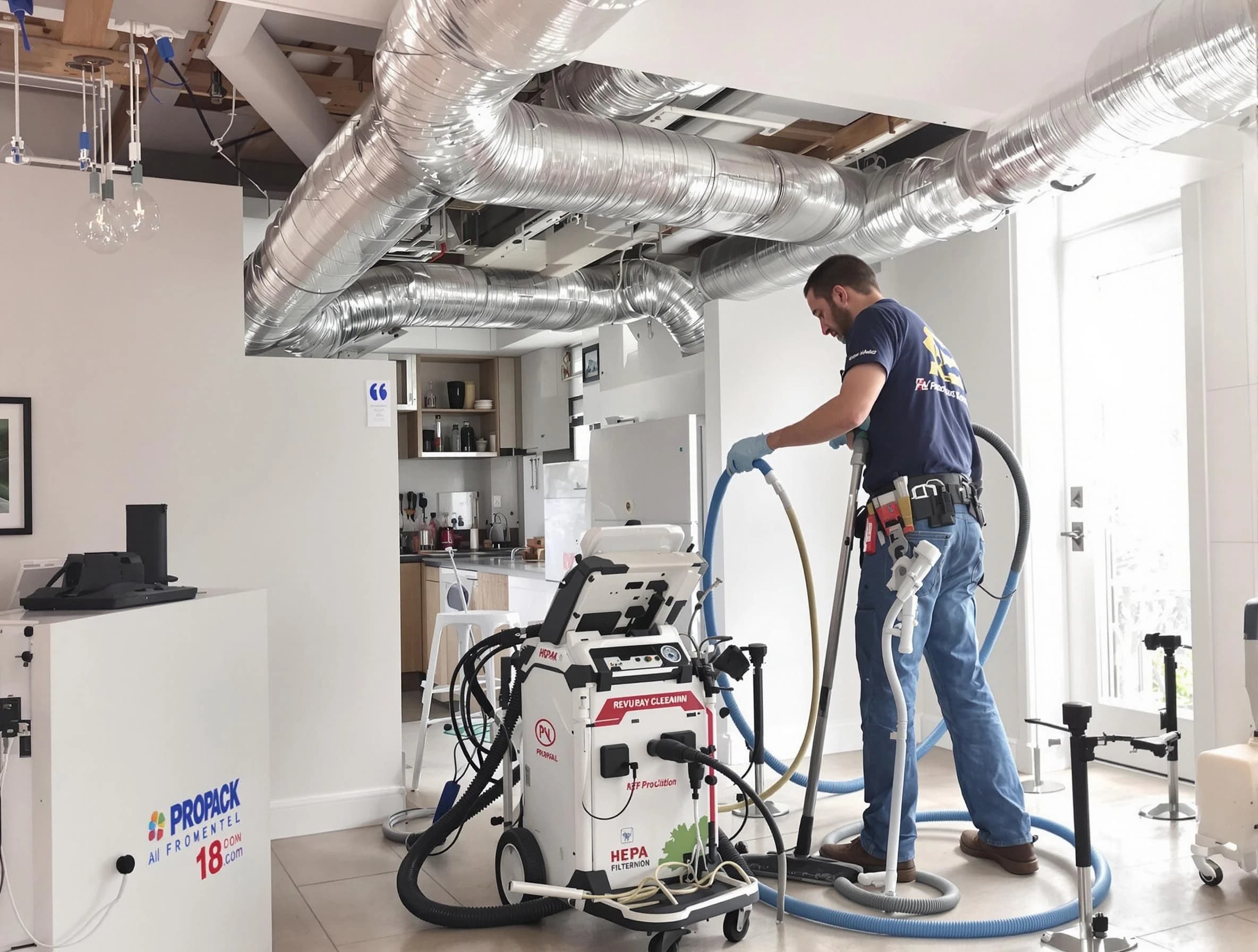 Marlborough Air Duct Cleaning technician performing advanced pure duct cleaning with specialized equipment in Marlborough