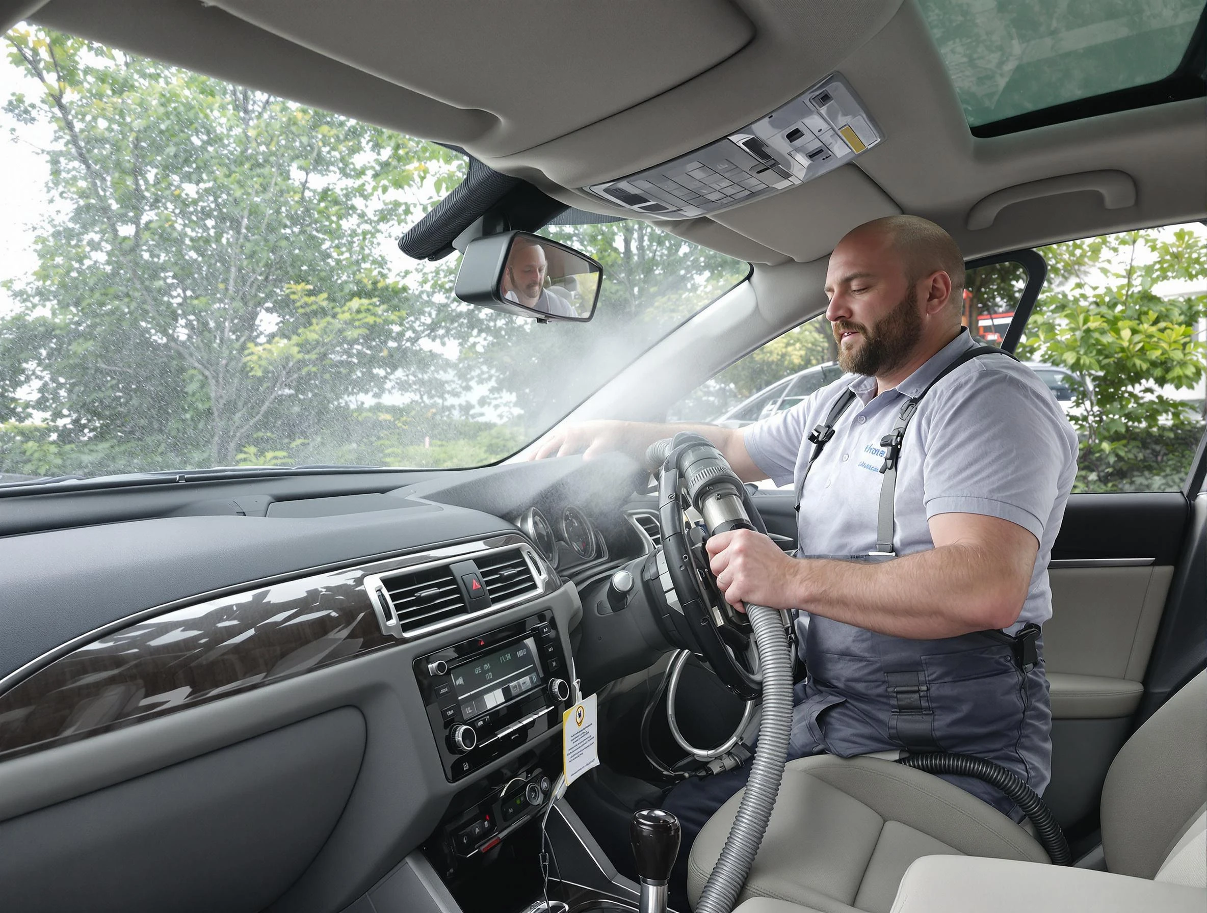 Marlborough Air Duct Cleaning specialist performing professional car duct cleaning in Marlborough