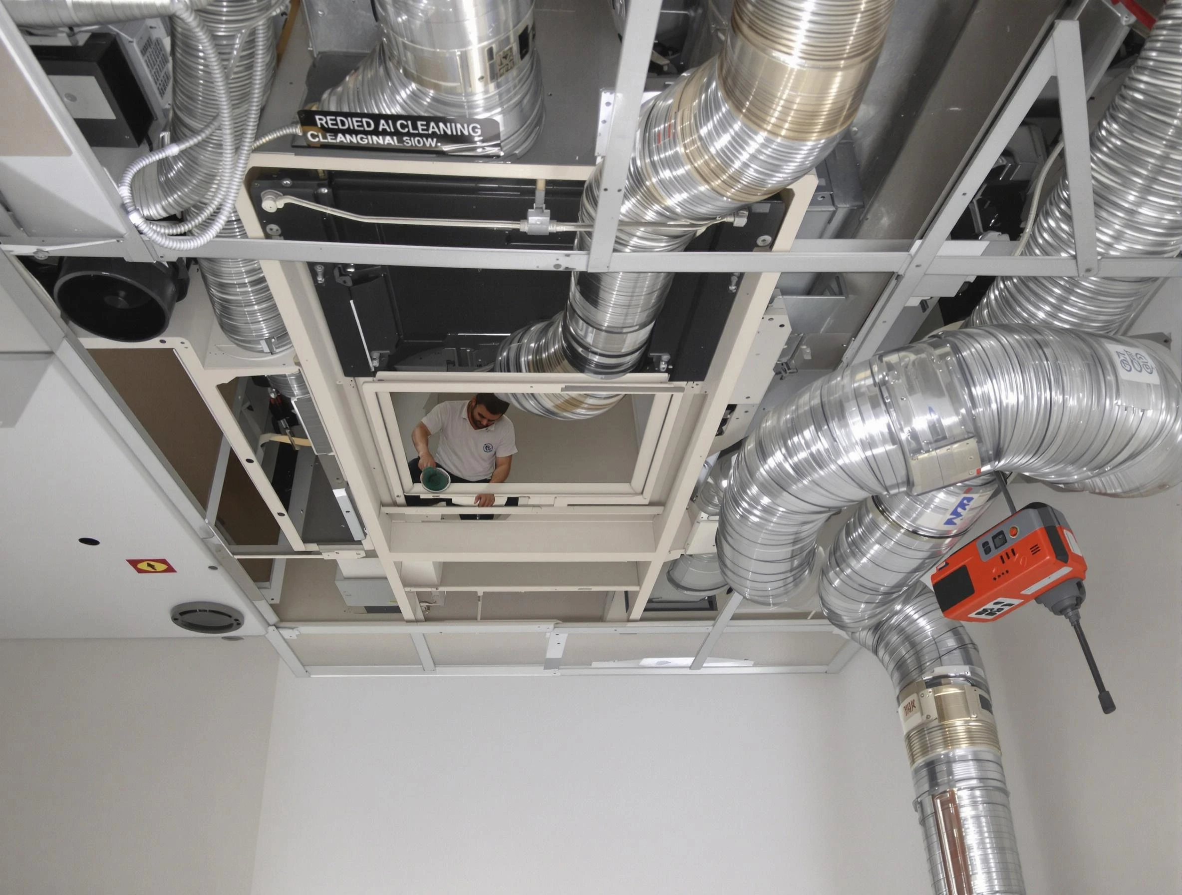 Marlborough Air Duct Cleaning technician performing detailed central duct system cleaning in Marlborough