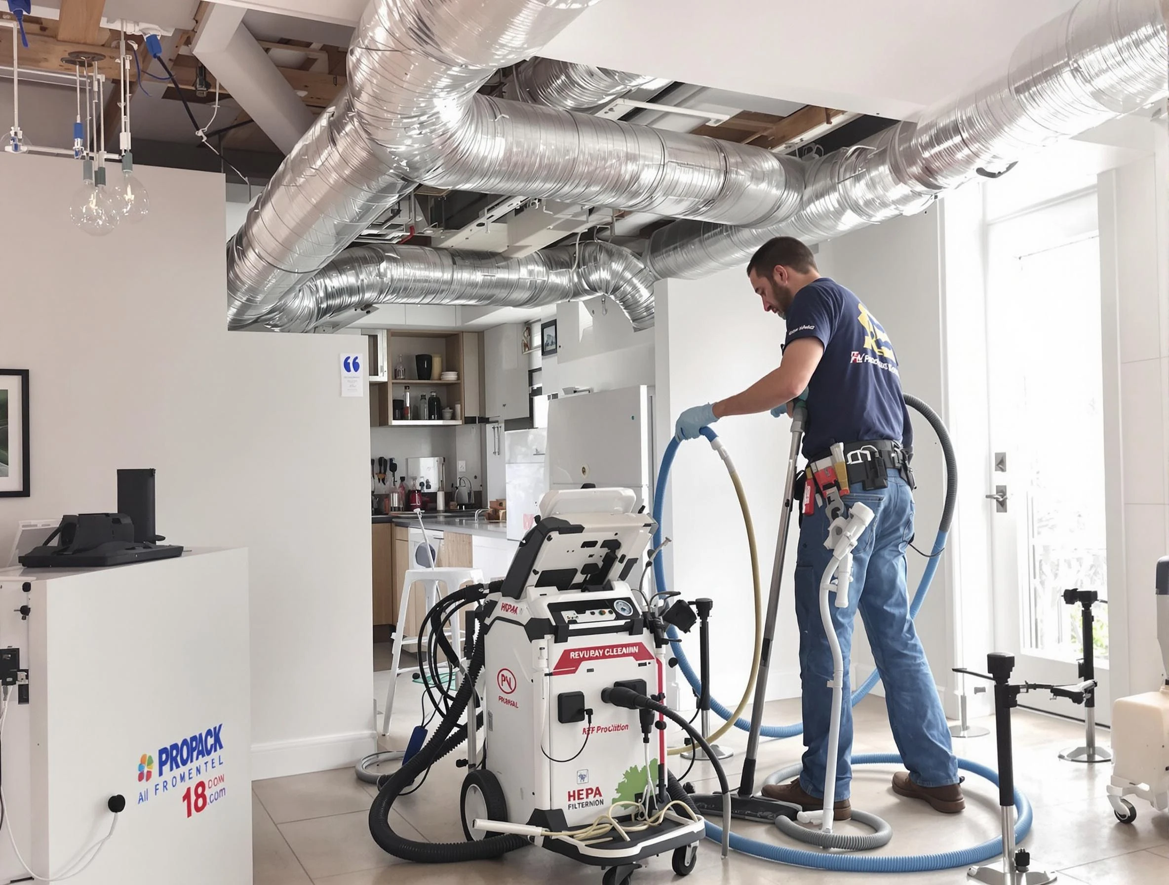 Marlborough Air Duct Cleaning technician performing advanced pure duct cleaning with specialized equipment in Marlborough